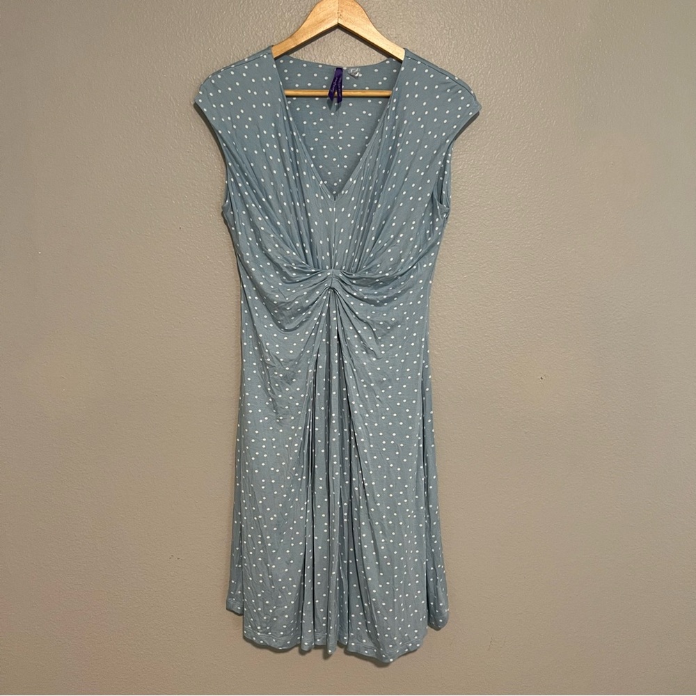 Seraphine Light Blue Polka Dot Maternity Dress 8